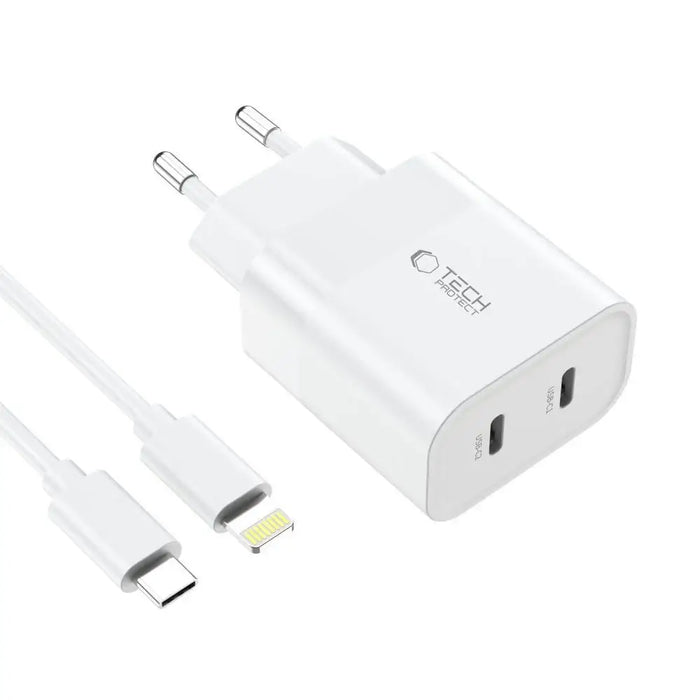 Адаптер Tech-Protect C20W 2x USB-C PD 20W с USB-C