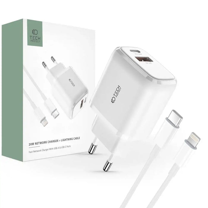 Адаптер Tech-Protect C20W USB-C PD 20W / USB-A QC