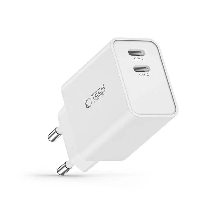 Адаптер Tech-Protect C35W 2x USB-C PD 35W бял