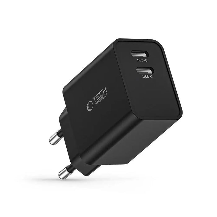 Адаптер Tech-Protect C35W 2x USB-C PD 35W черен