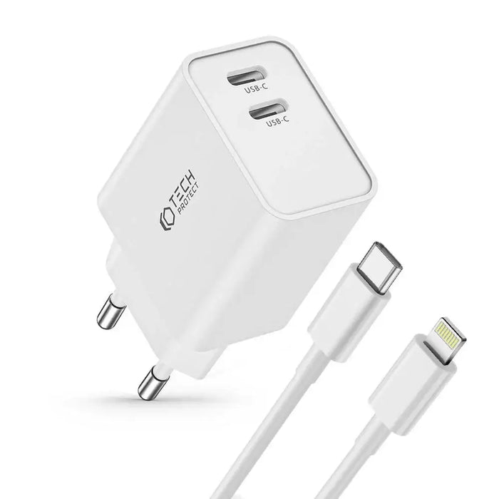 Адаптер Tech-Protect C35W 2x USB-C PD 35W с USB-C