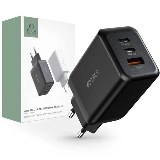 Адаптер Tech-Protect C65W-2 2x USB-C PD 65W / USB-A