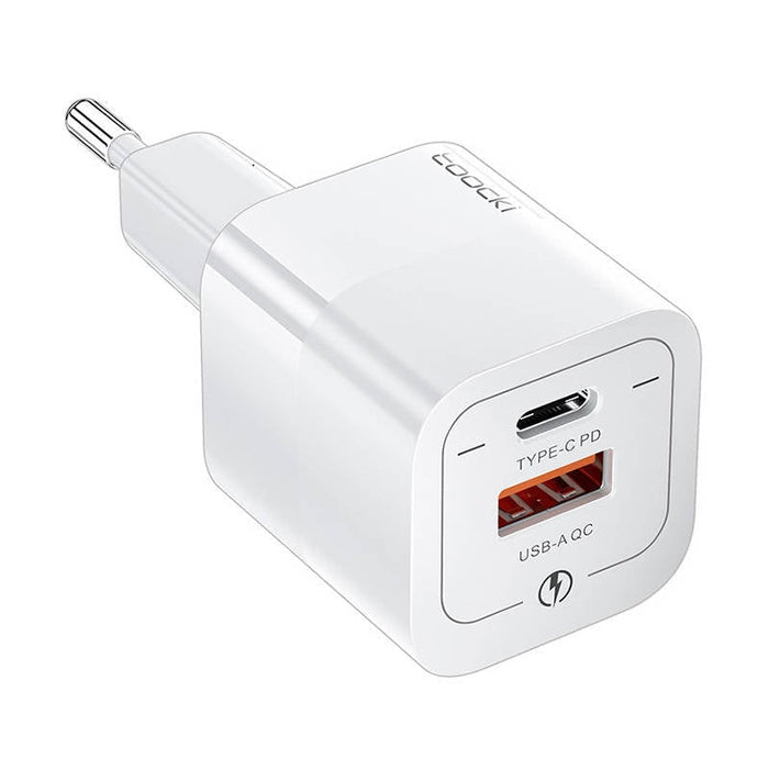 Адаптер Toocki USB-A USB-C 33W бял