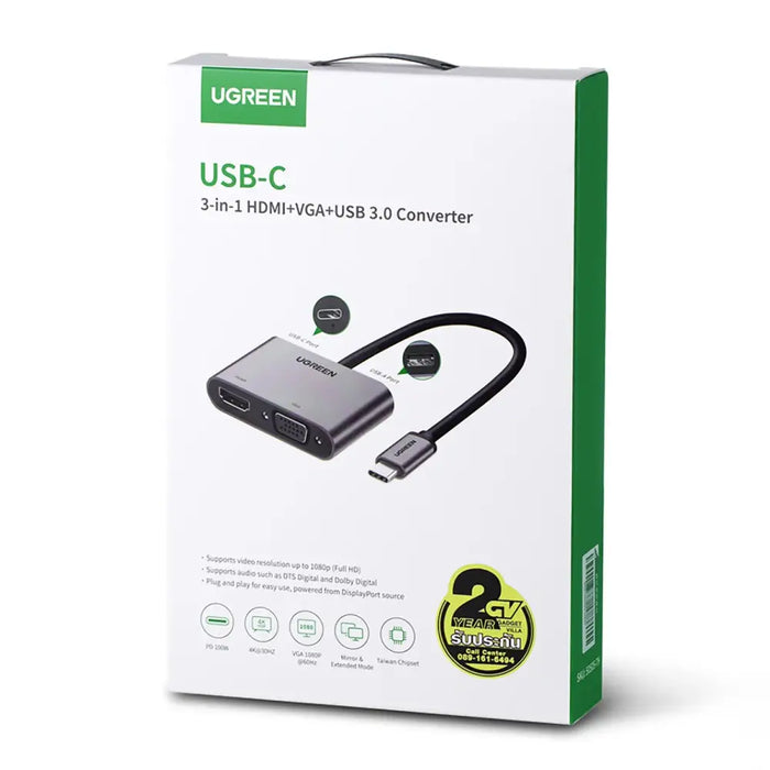 Адаптер Ugreen CM162 50505 USB-C - HDMI / VGA