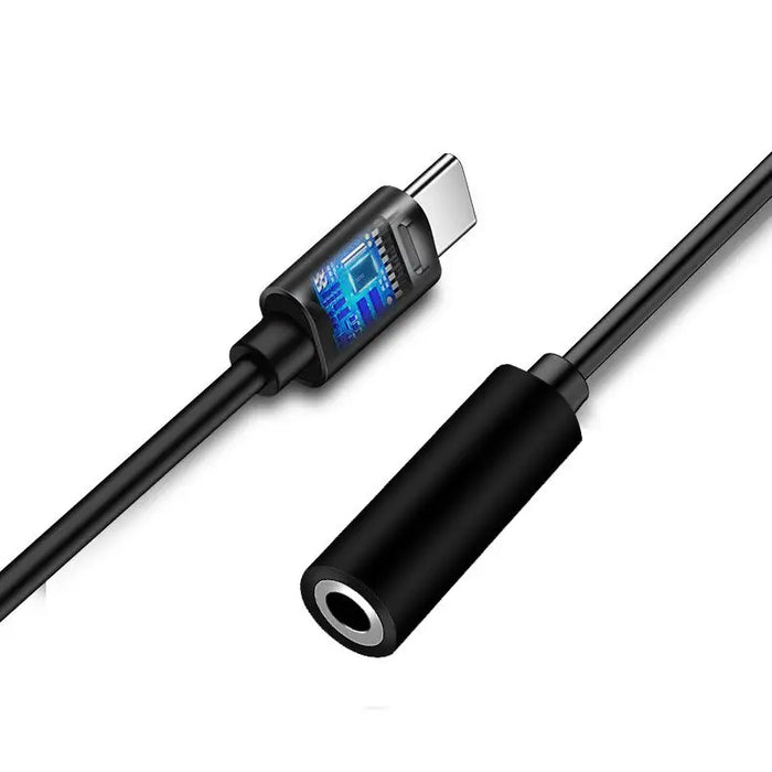 Адаптер USB Type C към аудио 3.5 мини жак черен