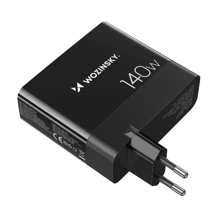 Адаптер Wozinsky CGWCB 140W GaN 3x USB-C / 2x USB-A черен