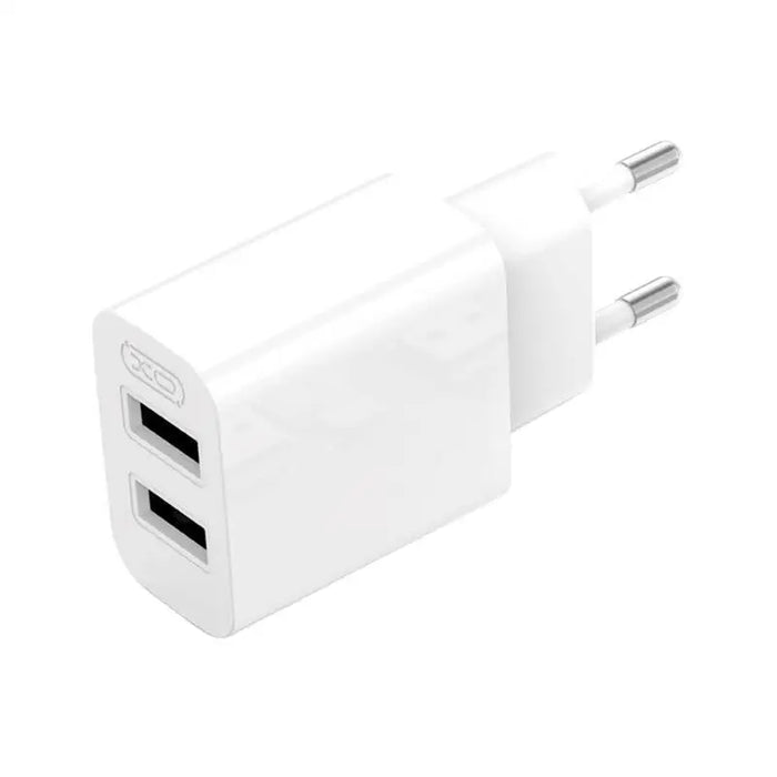 Адаптер XO L109 2x USB-A с USB Type-C кабел 2.4A бял