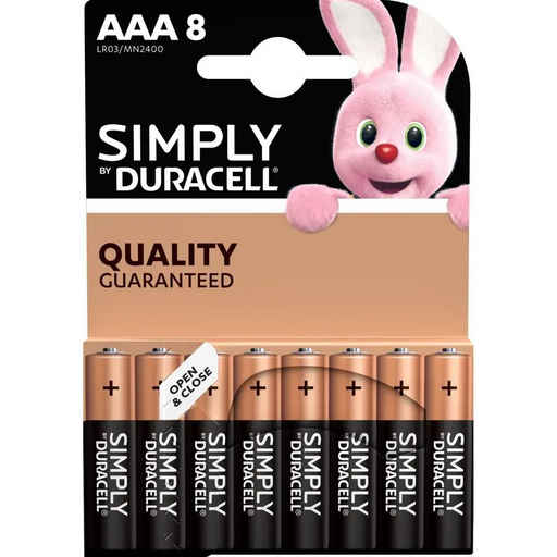 Алкална батерия LR03 AAA 8pk блистер SIMPLY MN2400 DURACELL