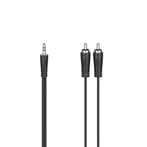 Аудио кабел HAMA 3.5 mm жак мъжко - 2 x RCA мъжко 5м Черен