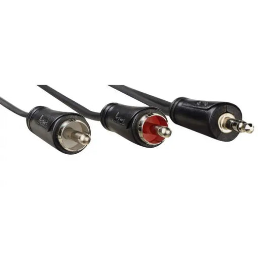 Аудио кабел HAMA 3.5 mm жак мъжко - 2 x RCA мъжко 5м Черен