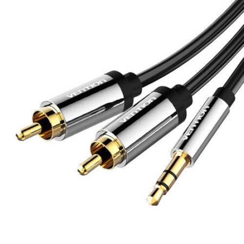 Аудио кабел Vention BCFBG 3.5mm към 2x RCA 1.5m черен