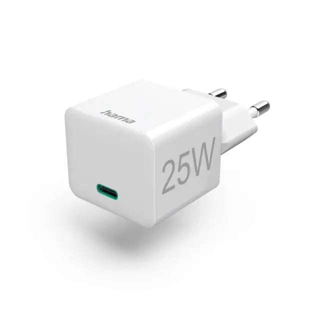 Бързо мини зарядно HAMA 220V USB-C PD/Qualcomm 25W Бял