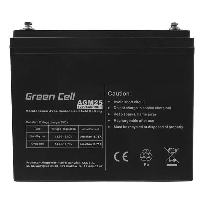 Батерия AGM VRLA Green Cell AGM25 12V 75Ah