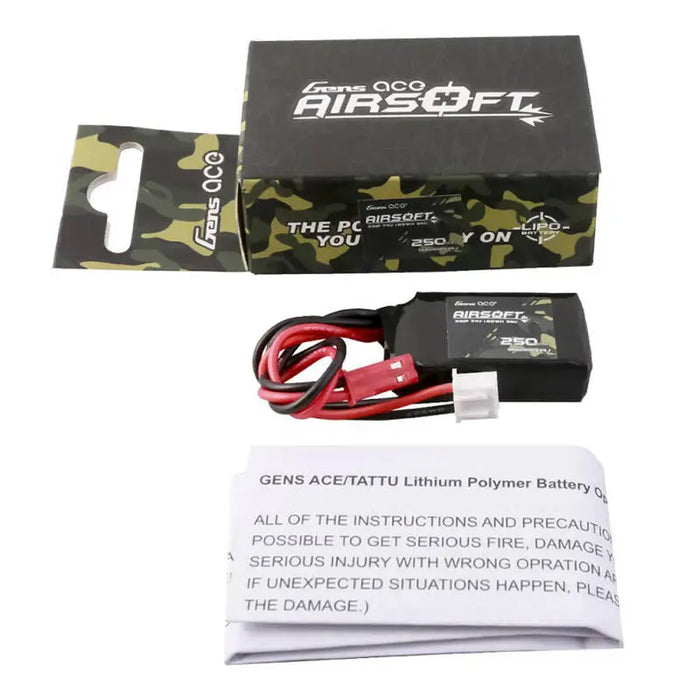 Батерия Gens ace 250mAh 7.4V 35C 2S1P Airsoft Gun