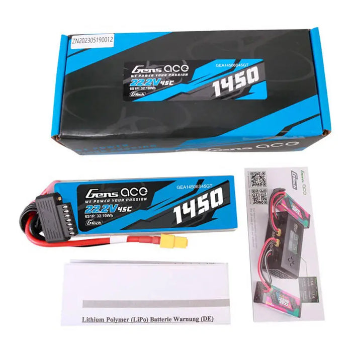 Батерия Gens Ace G-Tech 1450mAh 22.2V 45C 6S1P Lipo