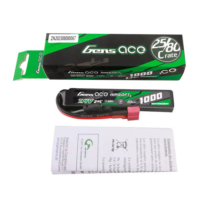 Батерия Gens Ace G-Tech 25C 1000mAh 2S1P 7.4V