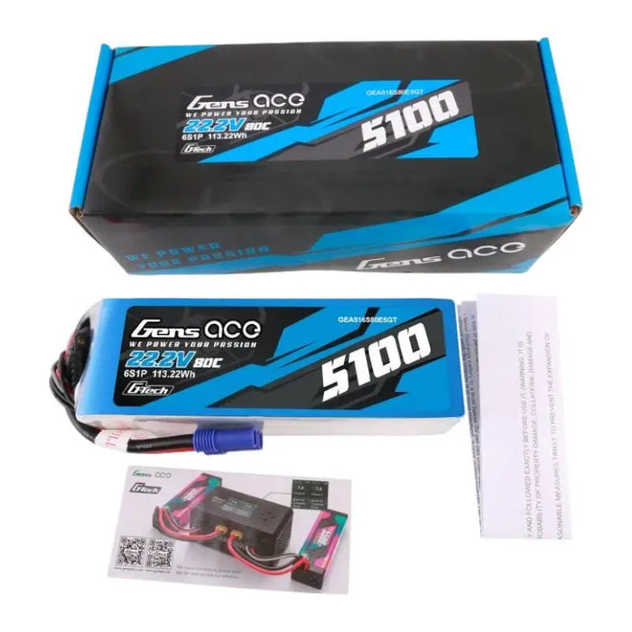 Батерия Gens ace G-Tech 5100mAh 80C 22.2V 6S1P Lipo