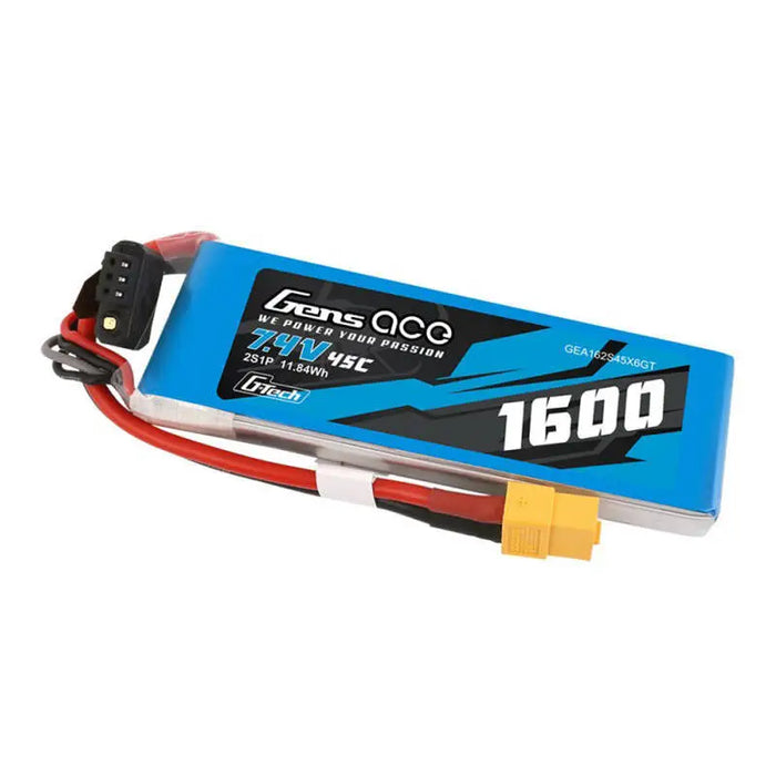 Батерия GensAce G-Tech LiPo 1600mAh 7.4V 45C 2S1P XT60