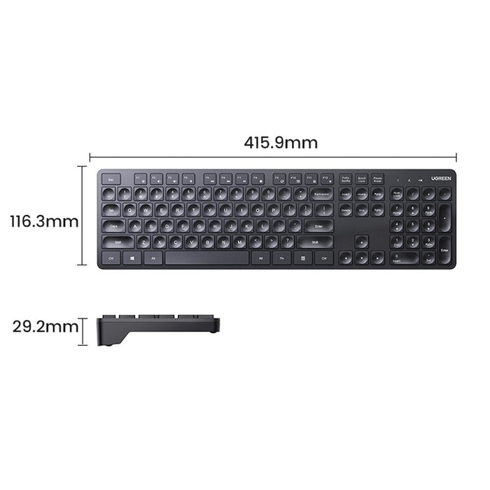 Безжична клавиатура Ugreen KU004 2.4GHz черна