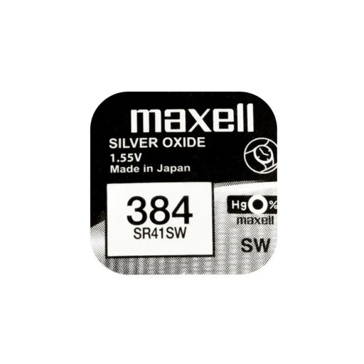 Бутонна батерия сребърна MAXELL SR41 SW /384/ AG3 1.55V