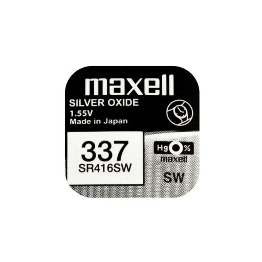 Бутонна батерия сребърна MAXELL SR416 SW 1.55V /337/ 1.55V