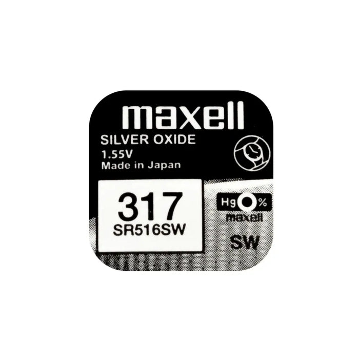 Бутонна батерия сребърна MAXELL SR516 SW /317/ 1.55V