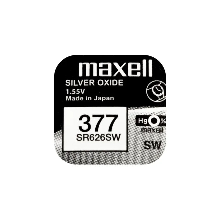 Бутонна батерия сребърна MAXELL SR626 SW /AG4/377/ 1.55V