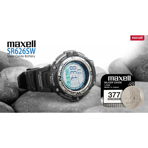 Бутонна батерия сребърна MAXELL SR626 SW /AG4/377/ 1.55V