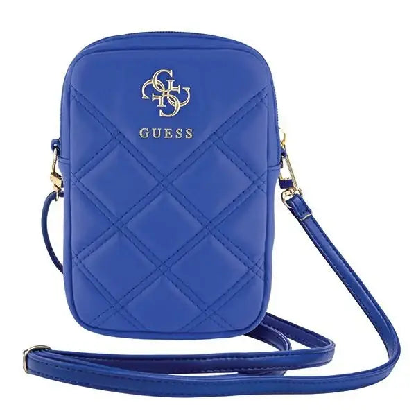 Чантичка за телефон Guess Zip Quilted 4G синя