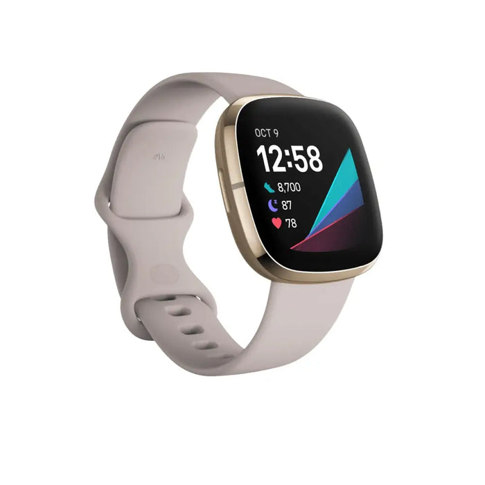 Часовник Fitbit Sense Lunar White Soft Gold Stainless Steel