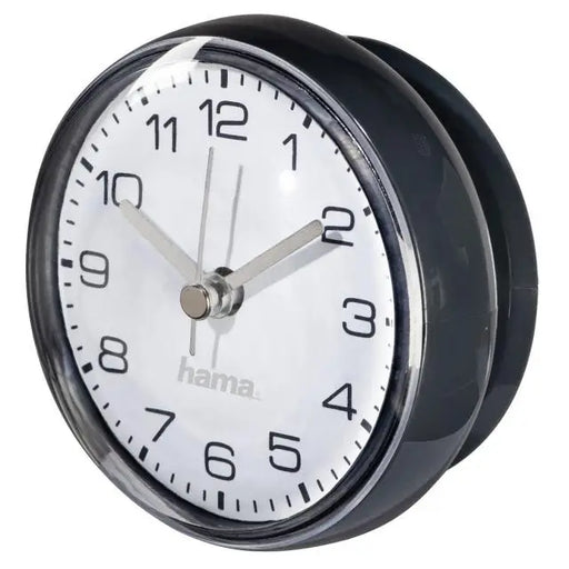 Часовник за баня Hama Mini Ø7 cm за стена вендузи Черен