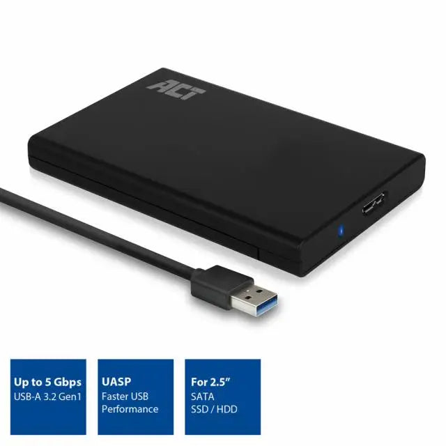 Чекмедже за твърд диск ACT AC1215 2.5’ USB 3.0 Черен