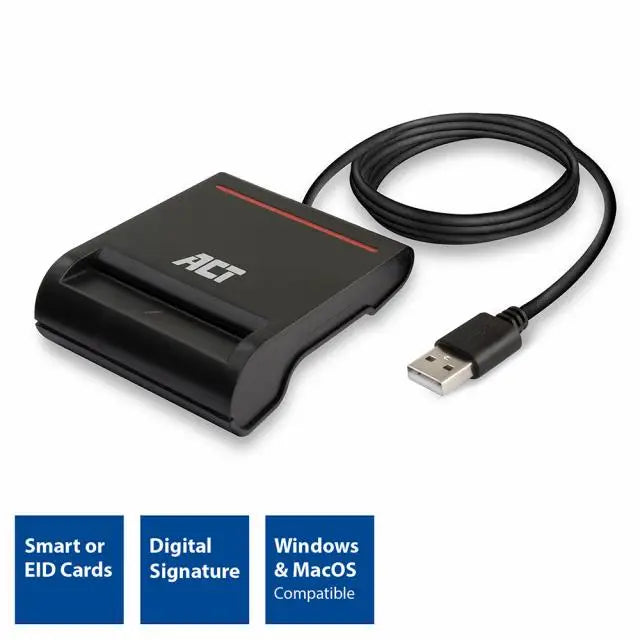 Четец на смарт карти ACT AC6015 USB 2.0 Черен