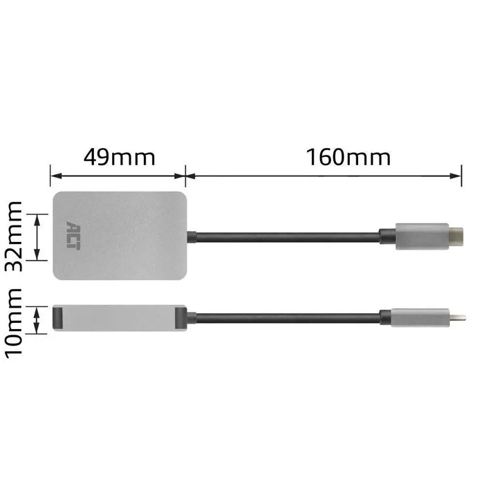 Четец за SD / micro SD карти ACT AC7056 SDXC USB-C