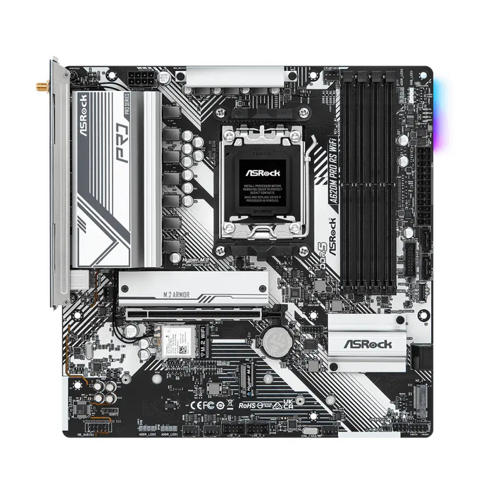 Дънна платка ASROCK A620M Pro RS WiFi Socket AM5 mATX 4xDDR5