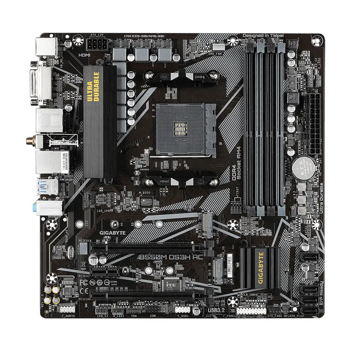 Дънна платка GIGABYTE B550M DS3H AC Socket AM4