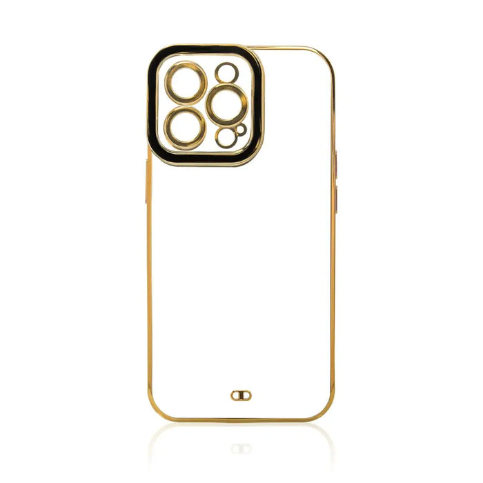 Дизайнерски кейс за iPhone 13 Gold с гел рамка черен