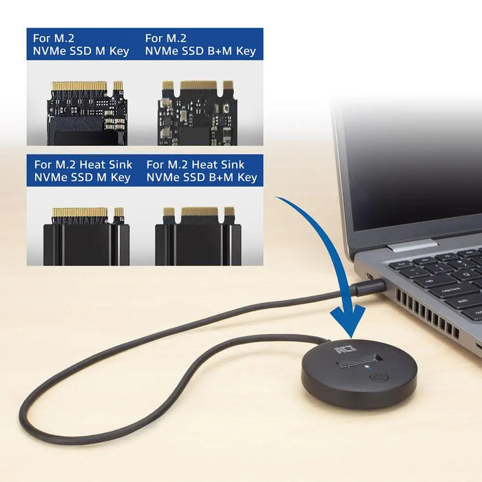 Докинг станция ACT USB-C - M.2 NVMe/PCIe SSD 10 Gbps