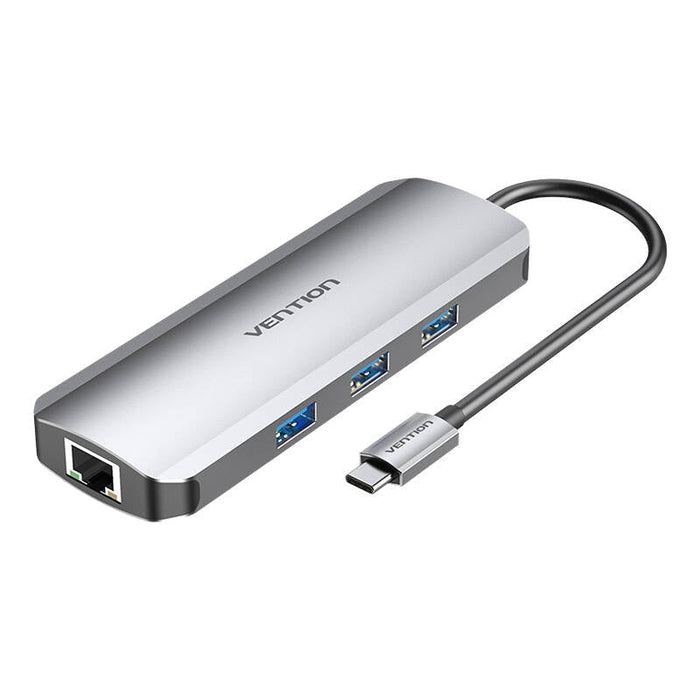 Докинг станция Vention TOKHB USB-C към HDMI 3x USB3.0 RJ45