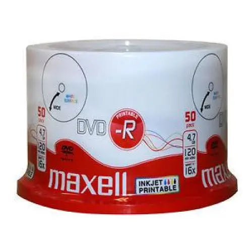 DVD-R MAXELL 4,7 GB 16x Printable 50 pk cake box