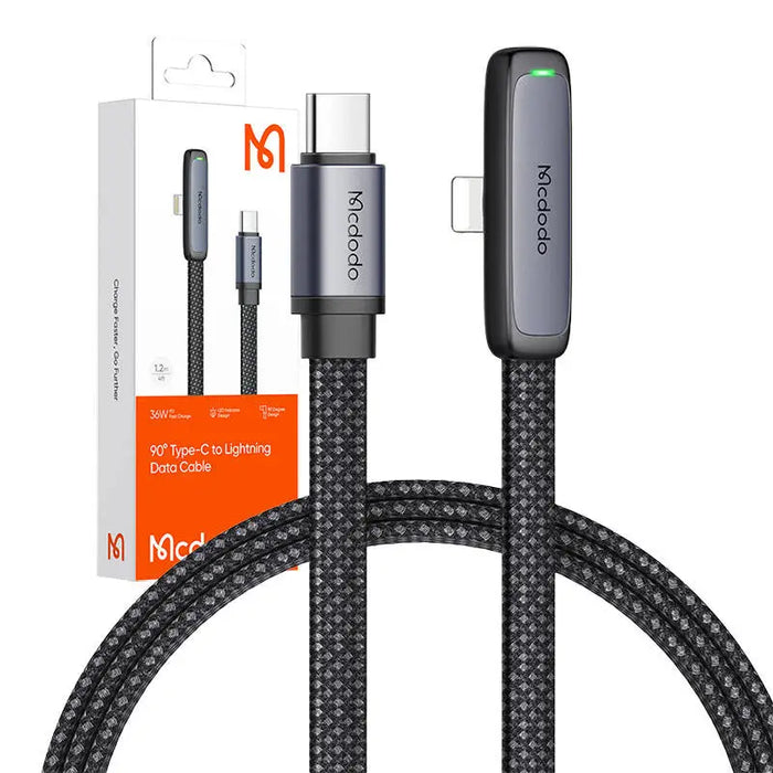 Ъглов кабел Mcdodo CA-3350 USB към USB-C 1.2m черен