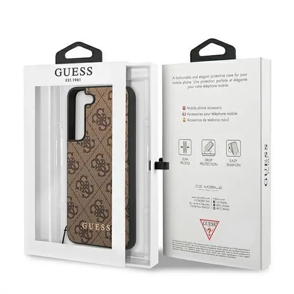 Гръб Guess 4G Charms за Samsung Galaxy S22 Plus Кафяв