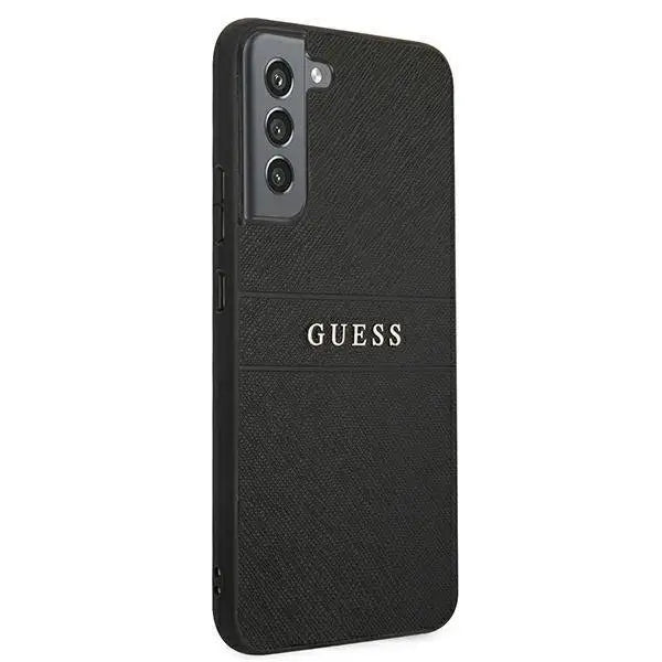 Гръб Guess Saffiano Stripe за Samsung Galaxy S22 Черен