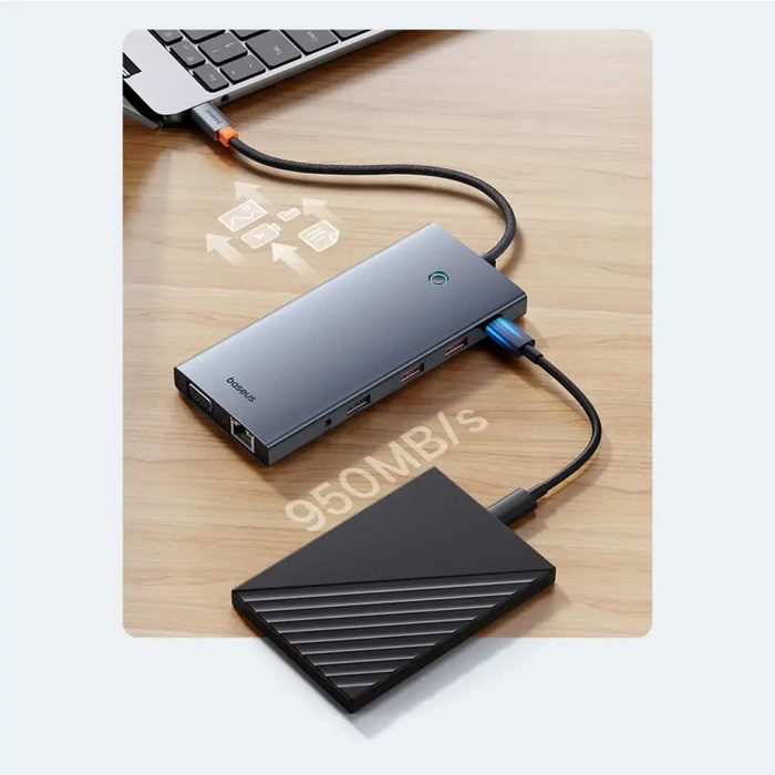 Хъб 13в1 Baseus PortalJoy Series USB-C - 2x HDMI / DP