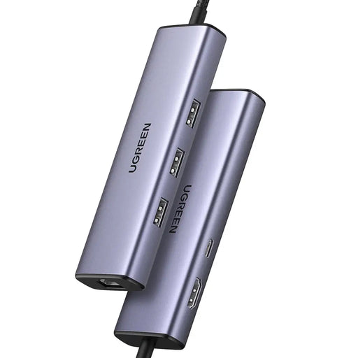 Хъб 6в1 Ugreen CM512 USB-C - 3x USB-A 3.0 / HDMI / RJ45