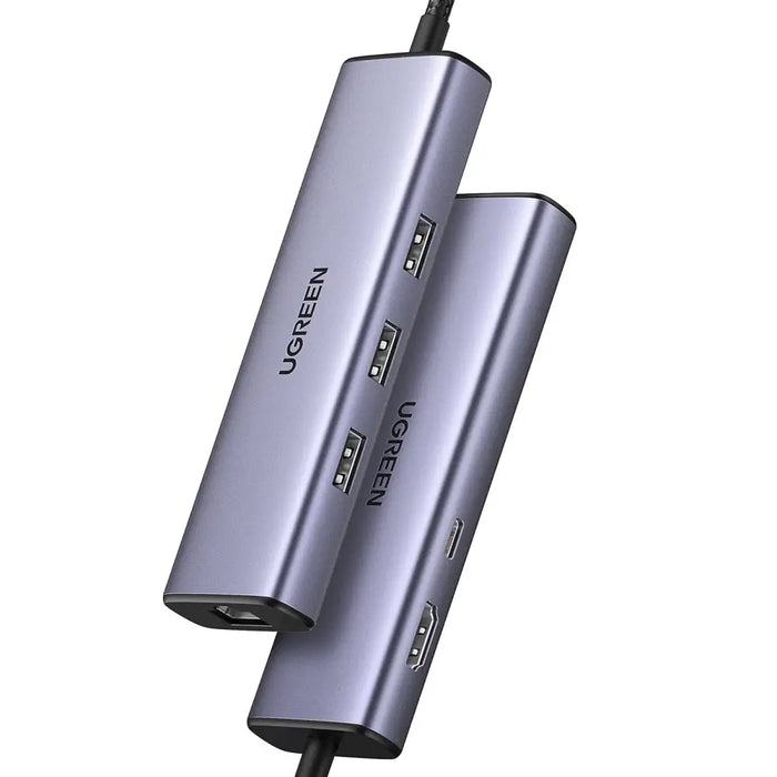 Хъб 6в1 Ugreen CM512 USB-C - 3x USB-A 3.0 / HDMI / RJ45