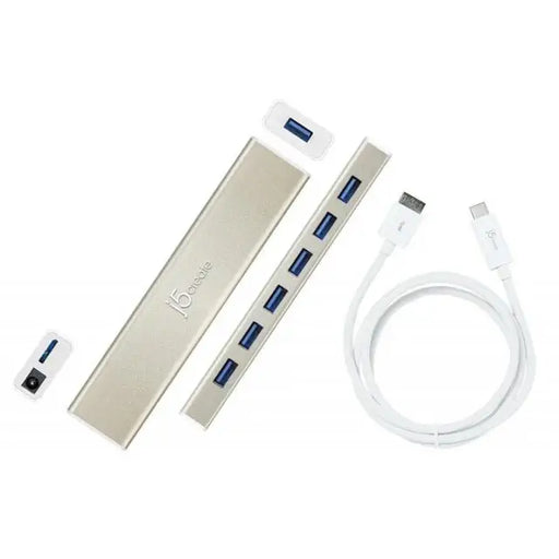 Хъб 7-портов J5 Create USB-C JCH377 USB 3.0 1:7 Бял