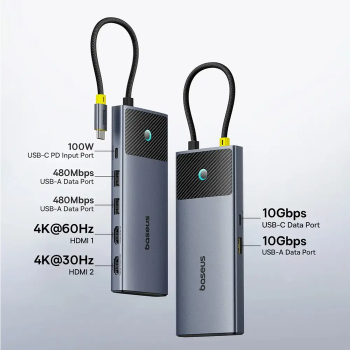 Хъб 7в1 Baseus Metal Gleam Series II USB-C - USB-C