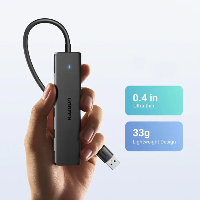 Хъб Ugreen CM219 4 USB-A 3.0 USB-A 3.0 кабел 1 метър черен