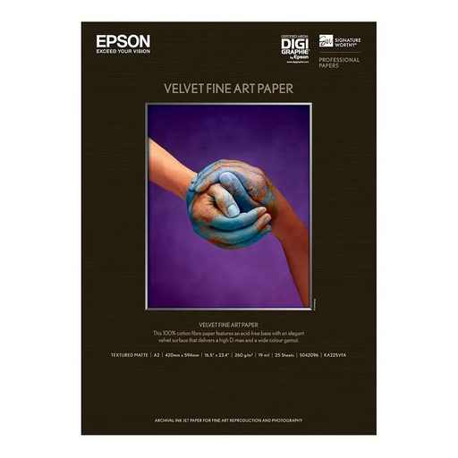 Хартия Epson Velvet Fine Art Paper DIN A2 260 g/m2 25 Sheets